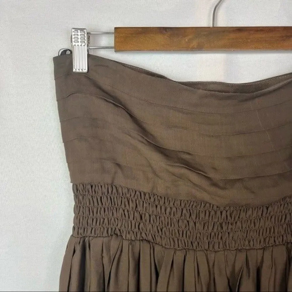 Alice + Olivia Dark Brown Y2K Pleated Strapless Mini Dress 6 - Picture 5 of 5